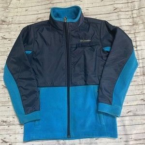 Columbia Boys Youth Fleece Jacket Full Zip Youth Size Medium (10-12) Blue